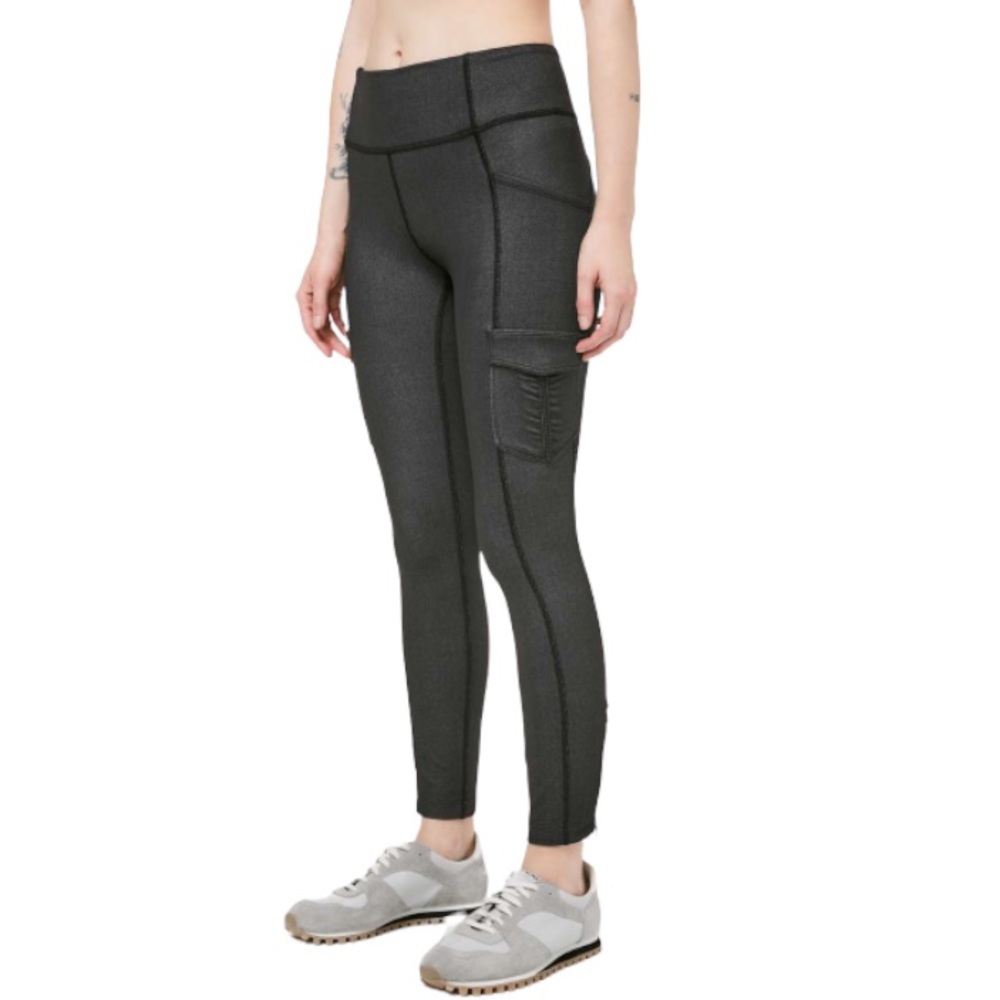 Lululemon Scenic Route 7/8 Leggings Tights black charcoal size 2